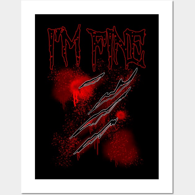 I'm Fine Halloween shirt Funny Zombie 2021 Wall Art by Boo Face Designs